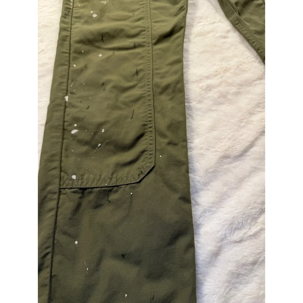 Veronica‎ Beard Jeans Olive Green Paint Splatter Carpenter Pants Size 25 - Picture 4 of 9